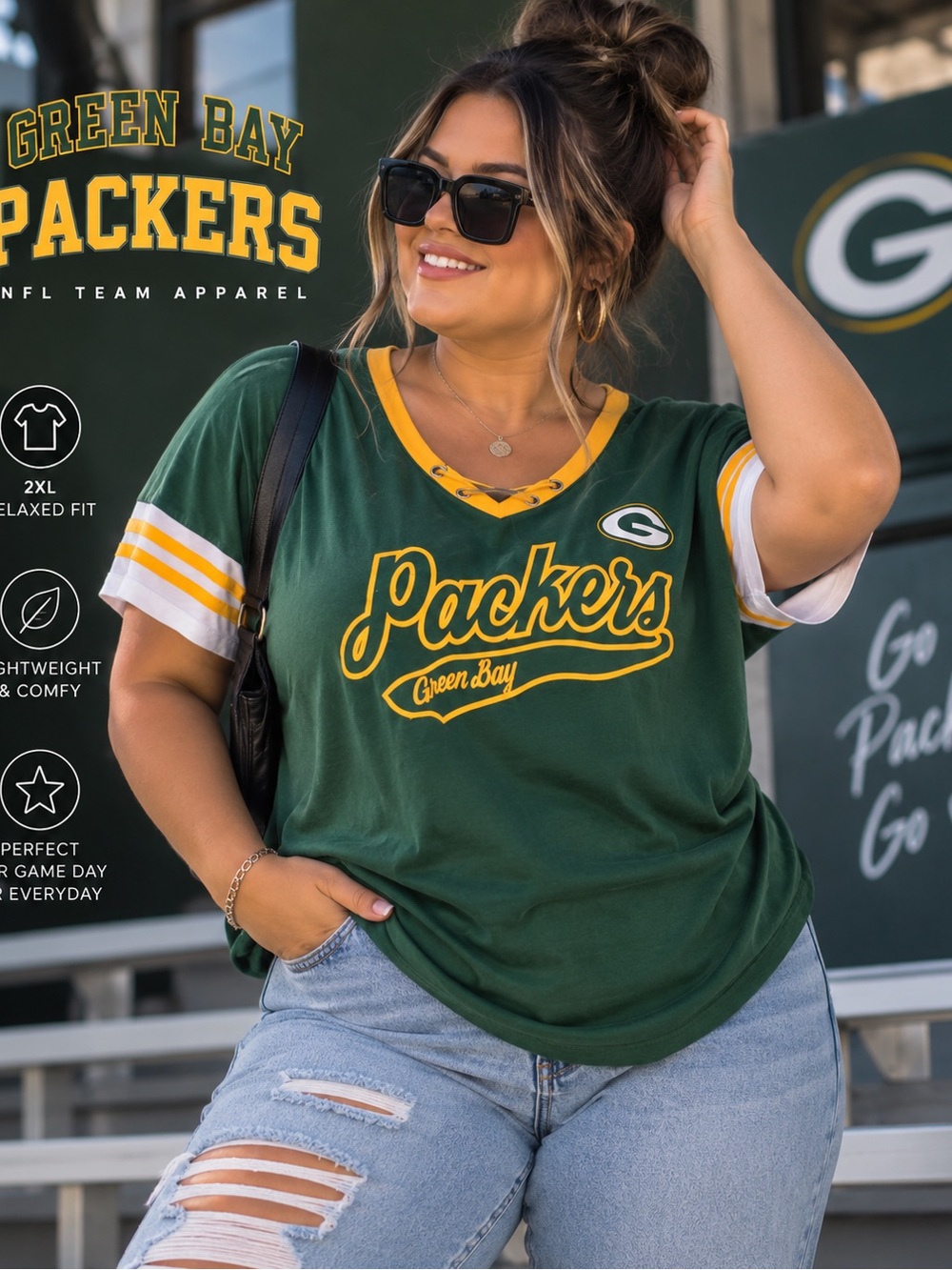 Green Bay Packers NFL Team Apparel Jersey – Women’s 2XL